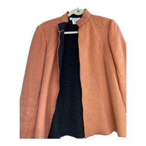 Women's Jacket Blazer Peach Wool ‎ Blend Size 8